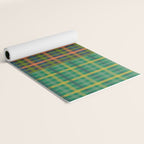 Gingham Patchwork Checkered Plaid Pattern Green Blue Orange Yoga Mat Gallery Image 2