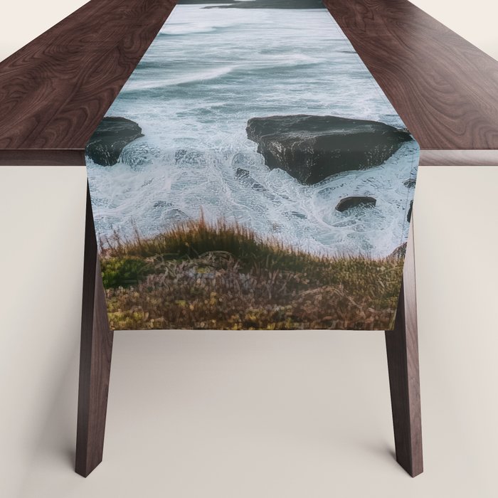 Waves Below Pines - Pacific Northwest Coast Wall Art Table Runner Gallery Image 1