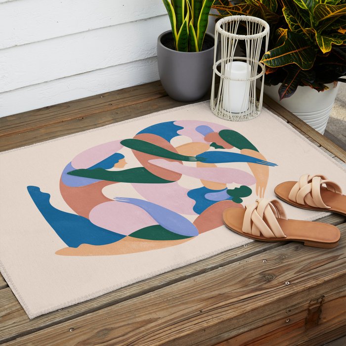 Sisterhood (colorblock) Outdoor Rug Gallery Image 2