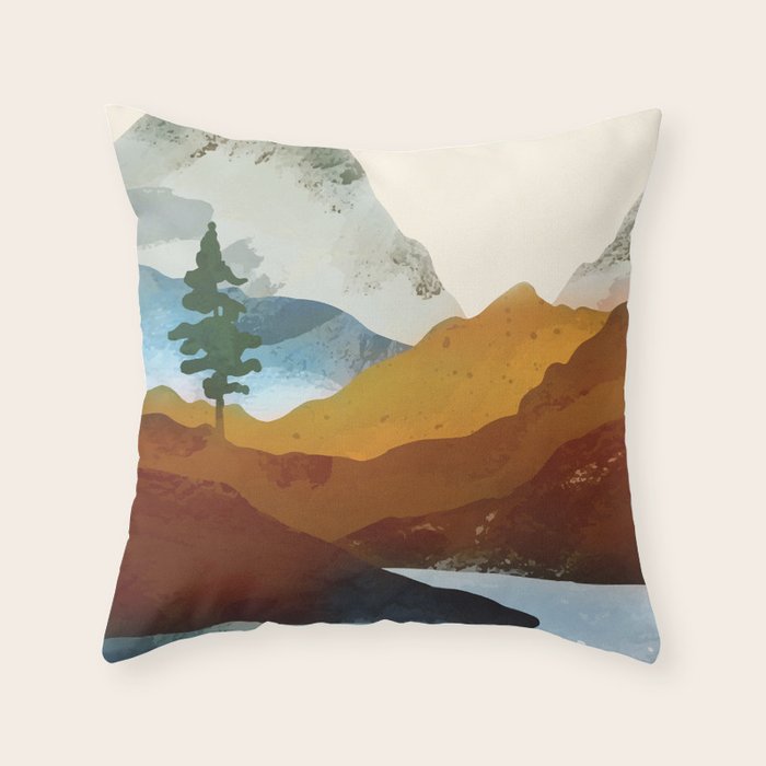 A sight by the river Throw Pillow Gallery Image 1