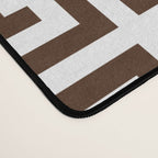 Dark Brown and White Greek Key Pattern Desk Mat Gallery Image 4