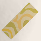 Retro Liquid Swirl Abstract Pattern Square Avocado Lemon Yoga Mat Gallery Image 1