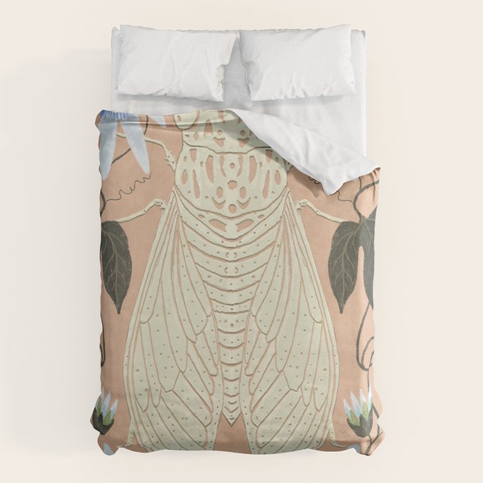 Cicada and Passionflower Duvet Cover Gallery Image 1