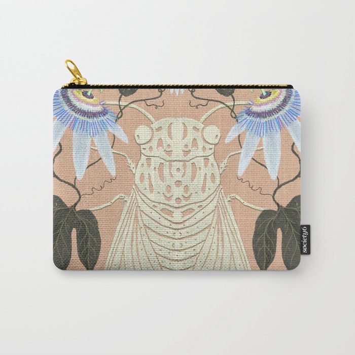 Cicada and Passionflower Carry All Pouch Gallery Image 1