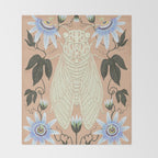 Cicada and Passionflower Throw Blanket Gallery Image 2