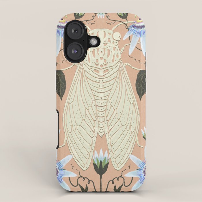 Cicada and Passionflower iPhone Case Gallery Image 1