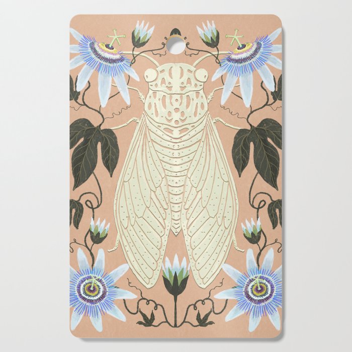 Cicada and Passionflower Cutting Board Gallery Image 1