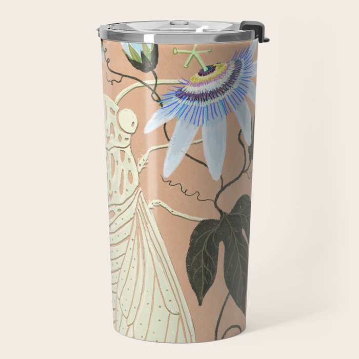 Cicada and Passionflower Travel Mug Gallery Image 2