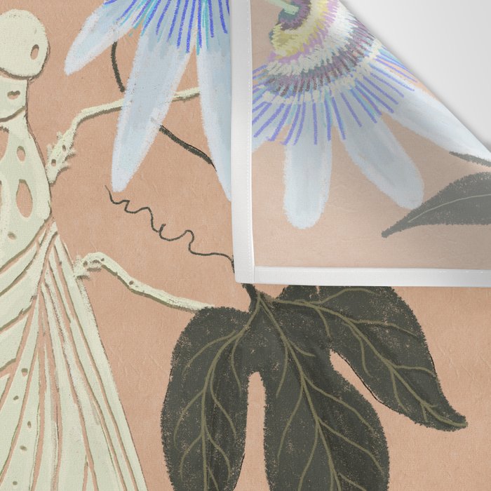Cicada and Passionflower Wall Tapestry Gallery Image 3