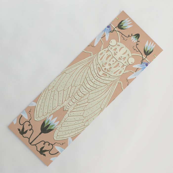 Cicada and Passionflower Yoga Mat Gallery Image 1