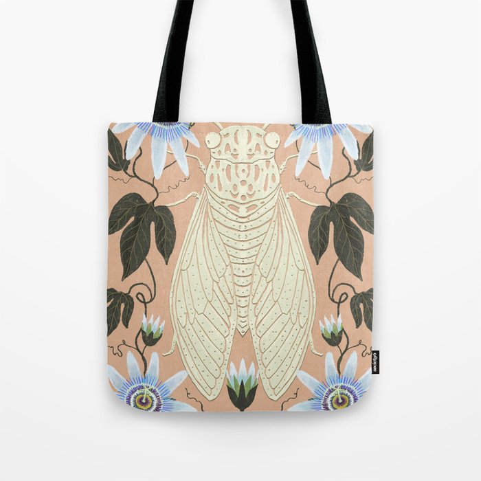 Cicada and Passionflower Tote Bag Gallery Image 1