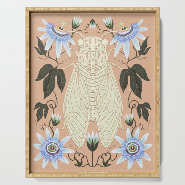 Cicada and Passionflower Serving Tray Gallery Image 1