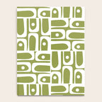 Mid Century Modern Piquet Multi Geometric Pattern in Mid Mod Martini Olive Green and White Notebook Gallery Image 4