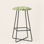 Mid Century Modern Piquet Multi Geometric Pattern in Mid Mod Martini Olive Green and White Stool Gallery Image 1