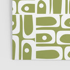 Mid Century Modern Piquet Multi Geometric Pattern in Mid Mod Martini Olive Green and White Poster Gallery Image 3