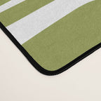 Mid Century Modern Piquet Multi Geometric Pattern in Mid Mod Martini Olive Green and White Desk Mat Gallery Image 4