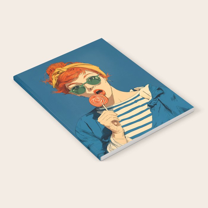 Retro Pop Lollipop Girl Notebook Gallery Image 1