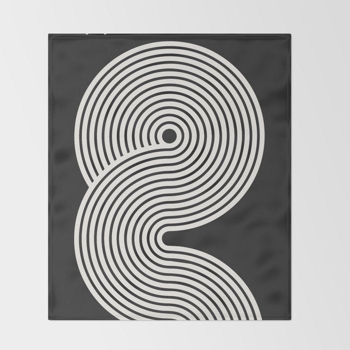 Candy Joyride: Black & White Edition Throw Blanket Gallery Image 2