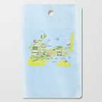 Map of Northern Michigan - Pasty Tour in Blue Cutting Board Gallery Image 1
