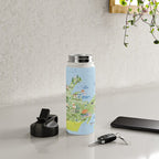 Map of Northern Michigan - Pasty Tour in Blue Water Bottle Gallery Image 4
