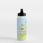 Map of Northern Michigan - Pasty Tour in Blue Water Bottle Gallery Image 3