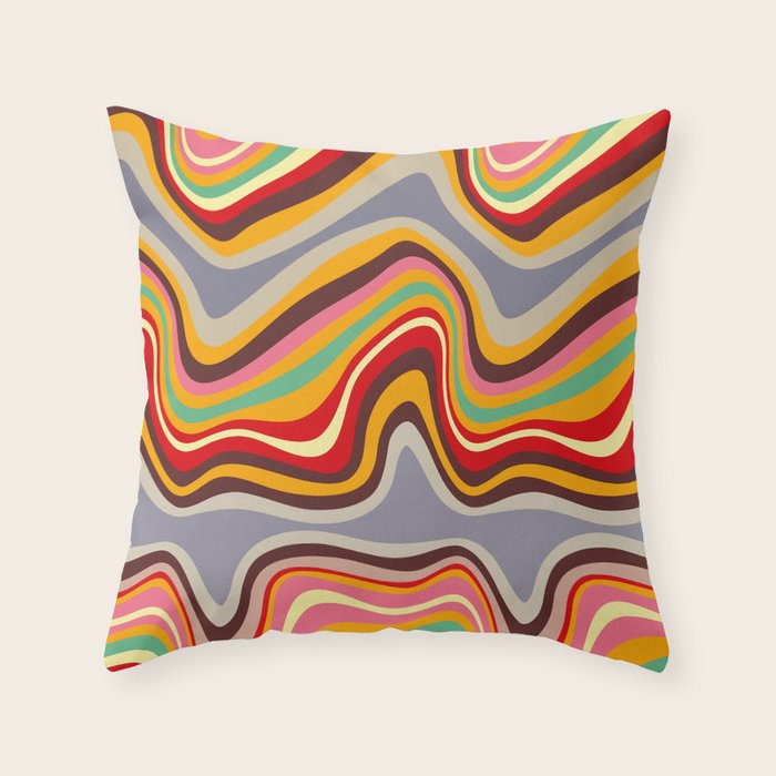 retro wave disco Throw Pillow Gallery Image 1