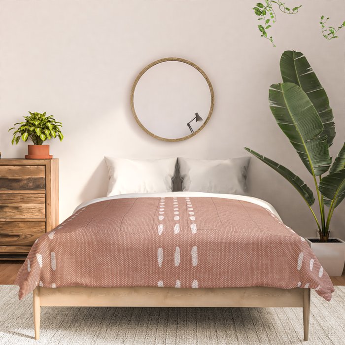 boho vertical stitch - terracotta Comforter Gallery Image 3