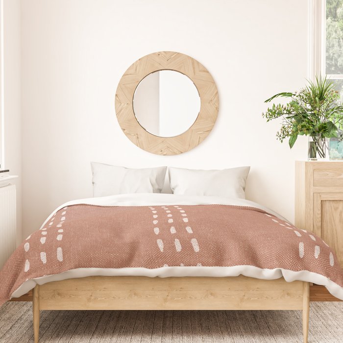 boho vertical stitch - terracotta Duvet Cover Gallery Image 3