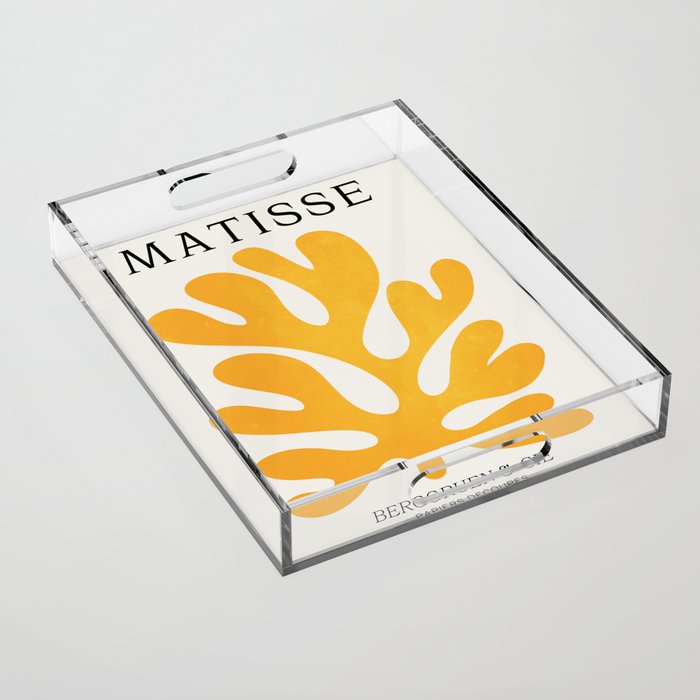 Canary Leaf: Matisse Color Paper Cutouts 04 Acrylic Tray Gallery Image 1