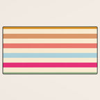 Retro French Rainbow Stripes Desk Mat Gallery Image 3