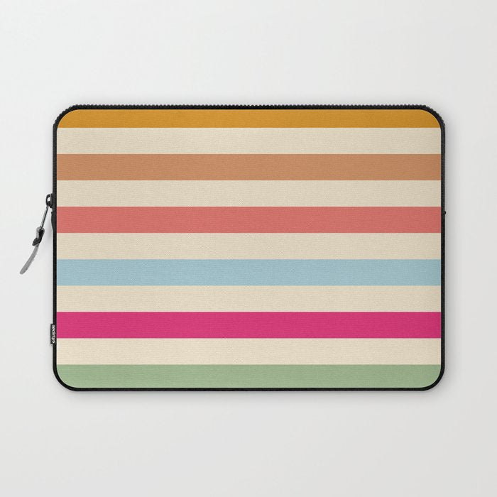 Retro French Rainbow Stripes Laptop Sleeve Gallery Image 1