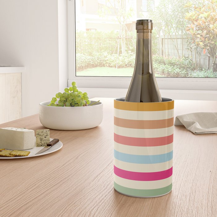 Retro French Rainbow Stripes Wine Chiller Gallery Image 4