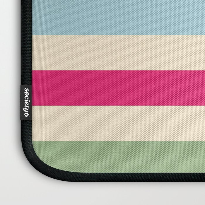 Retro French Rainbow Stripes Laptop Sleeve Gallery Image 3