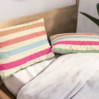 Retro French Rainbow Stripes Pillow Sham Gallery Image 2