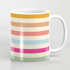 Retro French Rainbow Stripes Coffee Mug Gallery Image 1