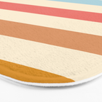 Retro French Rainbow Stripes Bath Mat Gallery Image 3