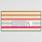 Retro French Rainbow Stripes Desk Mat Gallery Image 1