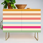 Retro French Rainbow Stripes Credenza Gallery Image 1