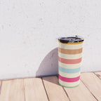 Retro French Rainbow Stripes Travel Mug Gallery Image 4
