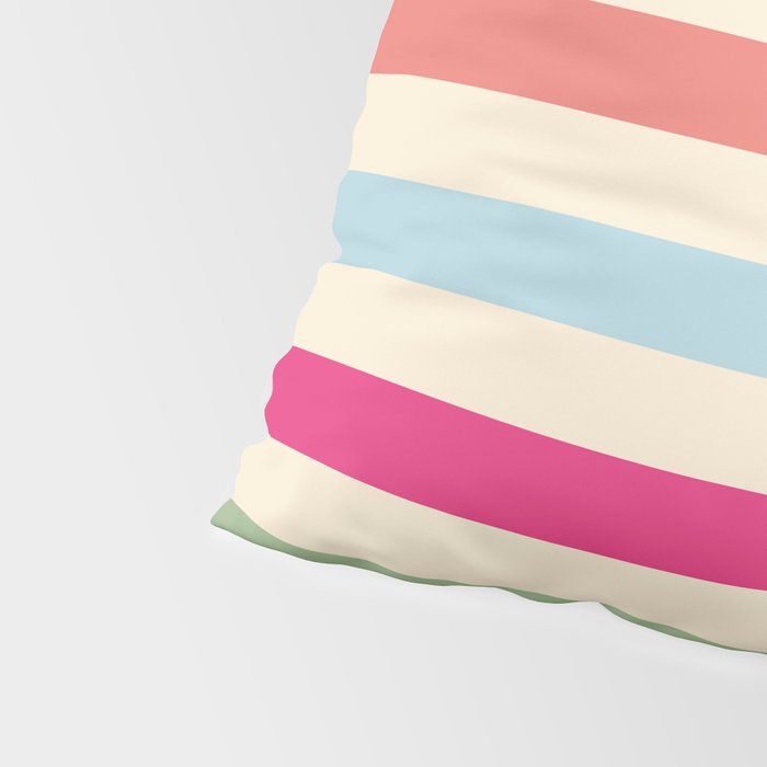 Retro French Rainbow Stripes Pillow Sham Gallery Image 4