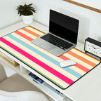 Retro French Rainbow Stripes Desk Mat Gallery Image 2