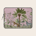 Chinoiserie Exotic Jungle Tiger Zebra Palms Pink Fresco Art Laptop Sleeve Gallery Image 1