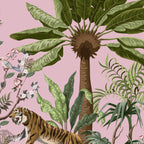 Chinoiserie Exotic Jungle Tiger Zebra Palms Pink Fresco Art Coffee Mug Gallery Image 2