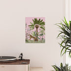 Chinoiserie Exotic Jungle Tiger Zebra Palms Pink Fresco Art Poster Gallery Image 2