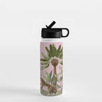 Chinoiserie Exotic Jungle Tiger Zebra Palms Pink Fresco Art Water Bottle Gallery Image 1