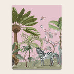 Chinoiserie Exotic Jungle Tiger Zebra Palms Pink Fresco Art Notebook Gallery Image 4