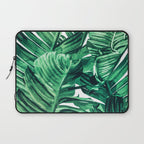Tropical State of Mind | Watercolor Palm Banana Leaves Painting | Botanical Jungle Bohemian Plants Laptop Sleeve Gallery Image 1