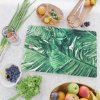 Tropical State of Mind | Watercolor Palm Banana Leaves Painting | Botanical Jungle Bohemian Plants Cutting Board Gallery Image 2
