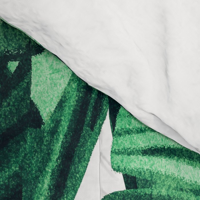 Tropical State of Mind | Watercolor Palm Banana Leaves Painting | Botanical Jungle Bohemian Plants Comforter Gallery Image 4