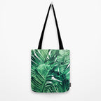 Tropical State of Mind | Watercolor Palm Banana Leaves Painting | Botanical Jungle Bohemian Plants Tote Bag Gallery Image 2